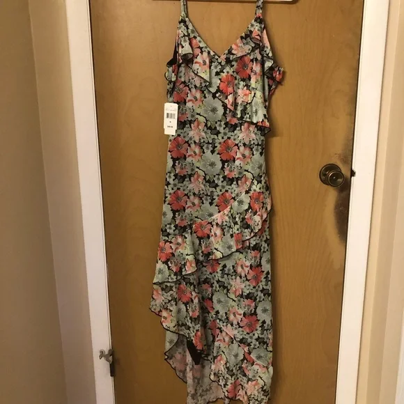 NWT Juniors No Comment Crista Asymmetrical Mesh Midi-Slip Dress size medium - Picture 7 of 11